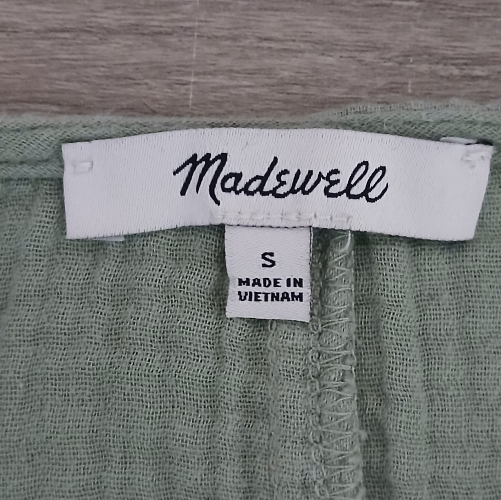 LIKE NEW! Madewell Babydoll Peasant Style Long Sleeve Top Sage Green Small - Picture 5 of 6